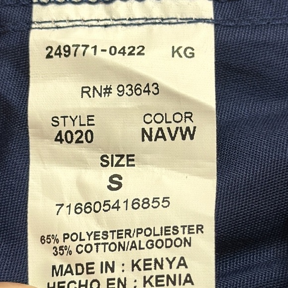 Cherokee Workwear Navy Scrub Bottoms Polyester Cotton Blend Style 4020 Small - Picture 5 of 7